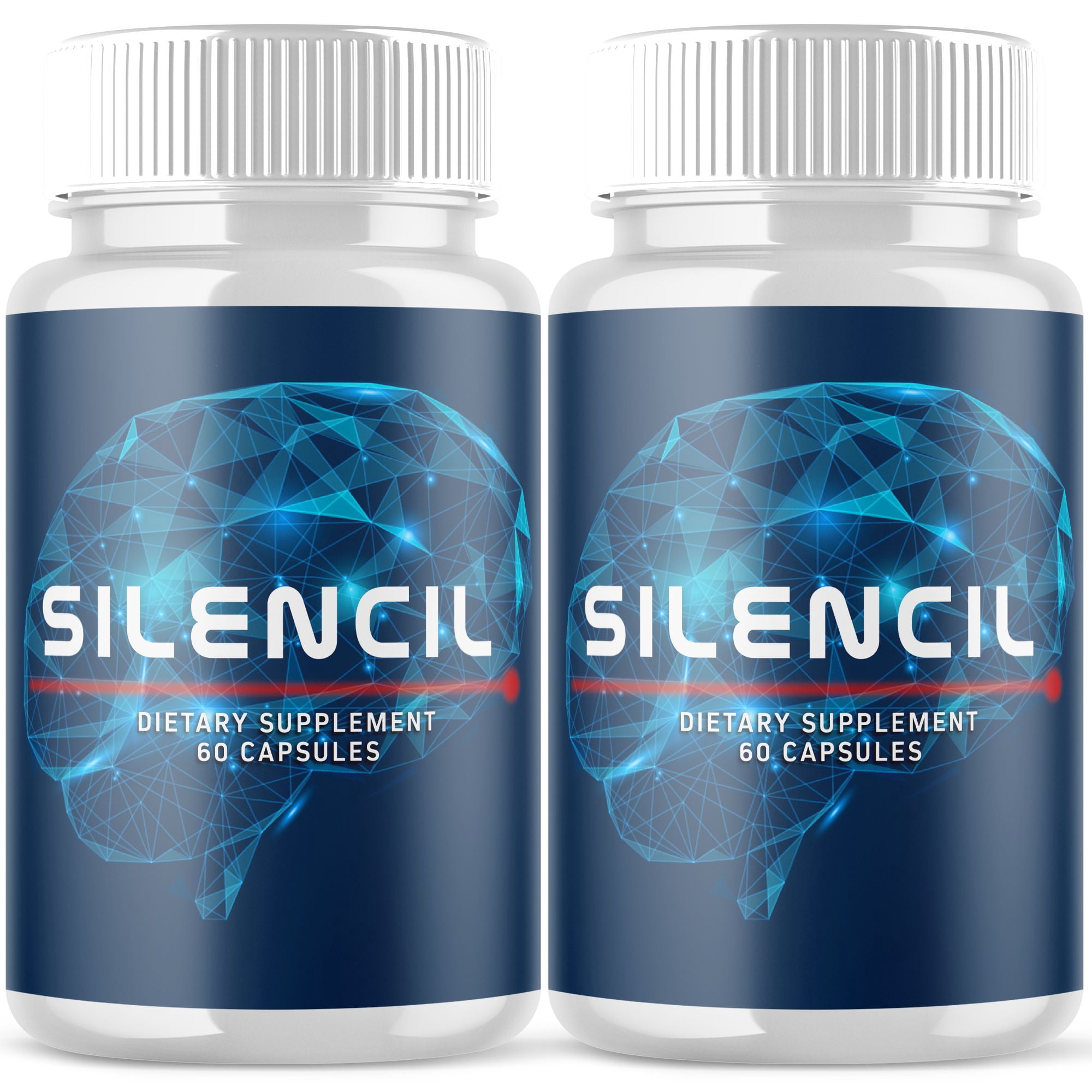 (2 Pack) Silencil for Tinnitus Supplement Pills, White Color and One Size - 120 Capsules