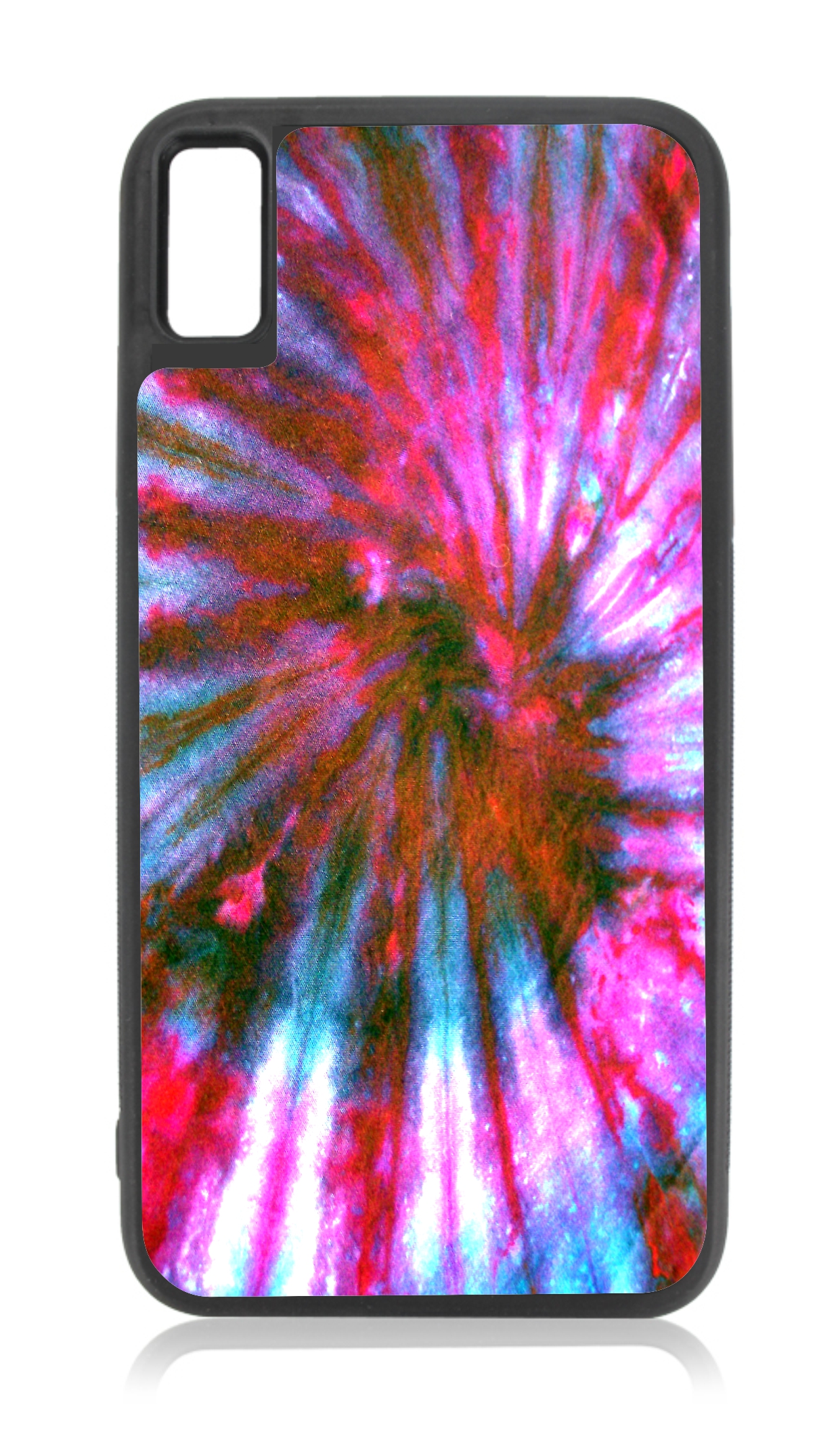 Pink and Blue Tie Dye Black Rubber Case for iPhone XR iPhone XR Phone Case iPhone XR