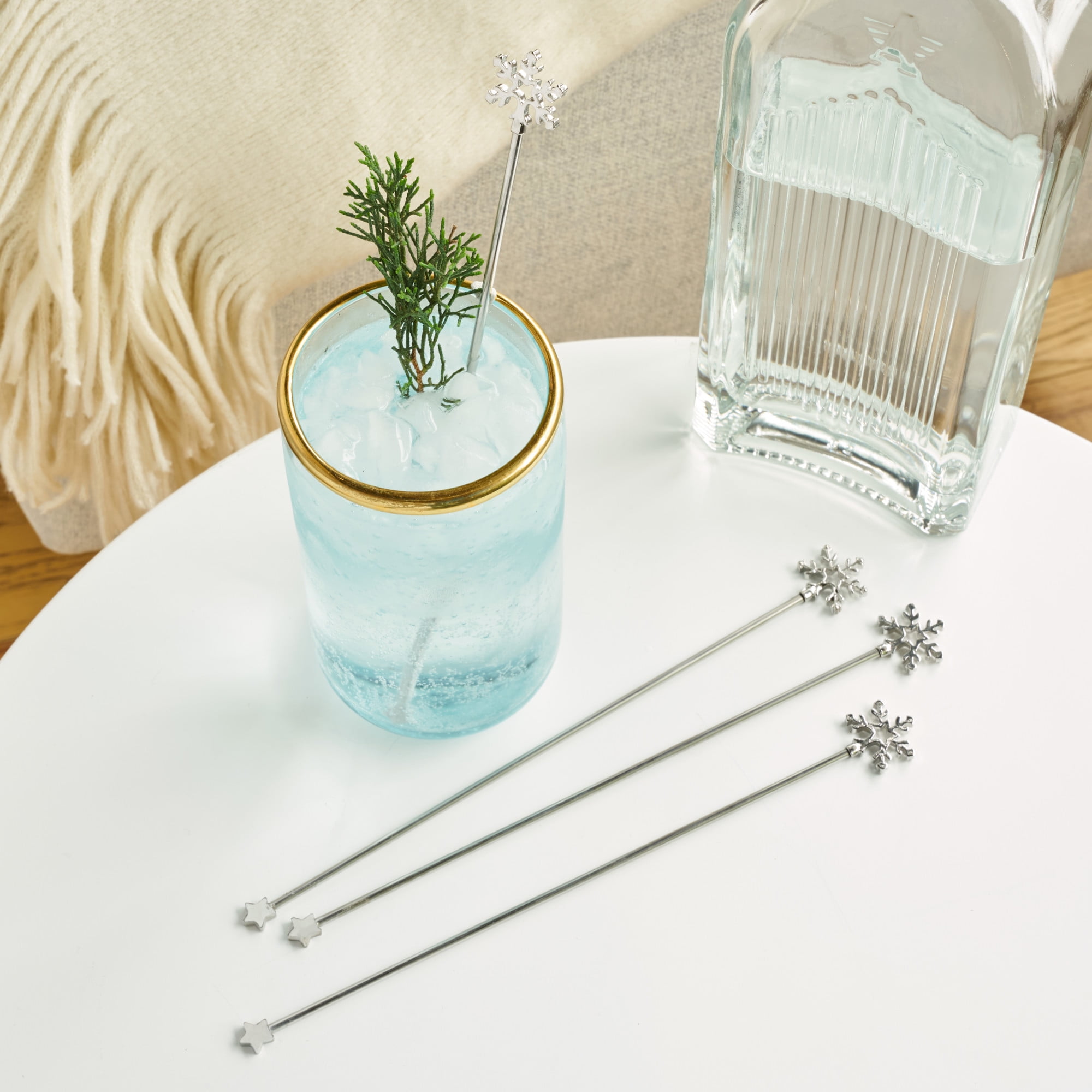 Set of Snowflake Cocktail Stirrers Frozen Kids Partyware Custom Drink  Stirrers 