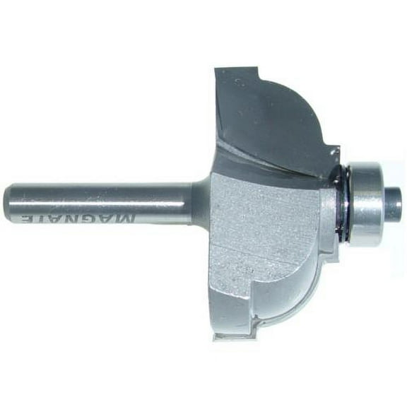 Magnate 4704 Classic Cove Router Bit - 3/8" Radius, 1/4" Shank Diameter, 3/4" Cutting Length, 1-5/8" Overall Diameter, 1-1/4" Shank Length
