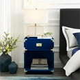 thumbnail image 2 of Posh Living Angela Nightstand with Metal Corner Brackets in Dark Navy/Gold, 2 of 8