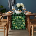 thumbnail image 2 of St Patricks Day Table Runner - 60 Inch Long, Kitchen Dining Table Runner Dresser Scarves, Spring Gold Coin Green Shamrock Plaid Farmhouse Decor for Coffee Tables Wedding Party Banquet, 2 of 8