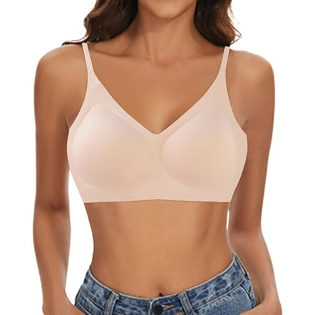 Xiaoxatg Women Sexy Underwear Seamless Beautiful Back U Underwear Push Up Cloud Latex Bra Compression Bra for Women