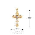thumbnail image 3 of 14K Two Tone Gold Crucifix Charm Pendant with 1.5mm Singapore Chain Necklace - 20", 3 of 4