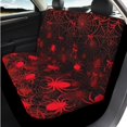 thumbnail image 6 of XYZCANDO Spider Red Bow 14 Pcs Auto Seat Covers Full Set Steering Wheel Cover Center Console Armrest Pad Seat Belt Covers Headrest Covers Cup Coasters for Most Cars SUVs Sedans, 6 of 7