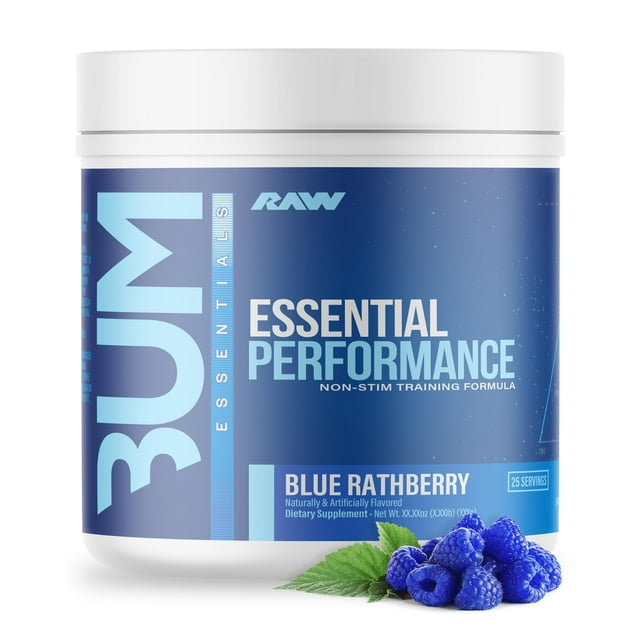 Polvo para antes del entrenamiento RAW Essential Performance Blue Rathberry