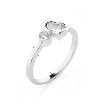 1/6 ctw Round Lab Grown Diamond Ring in Sterling Silver