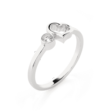1/6 ctw Round Lab Grown Diamond Ring in Sterling Silver