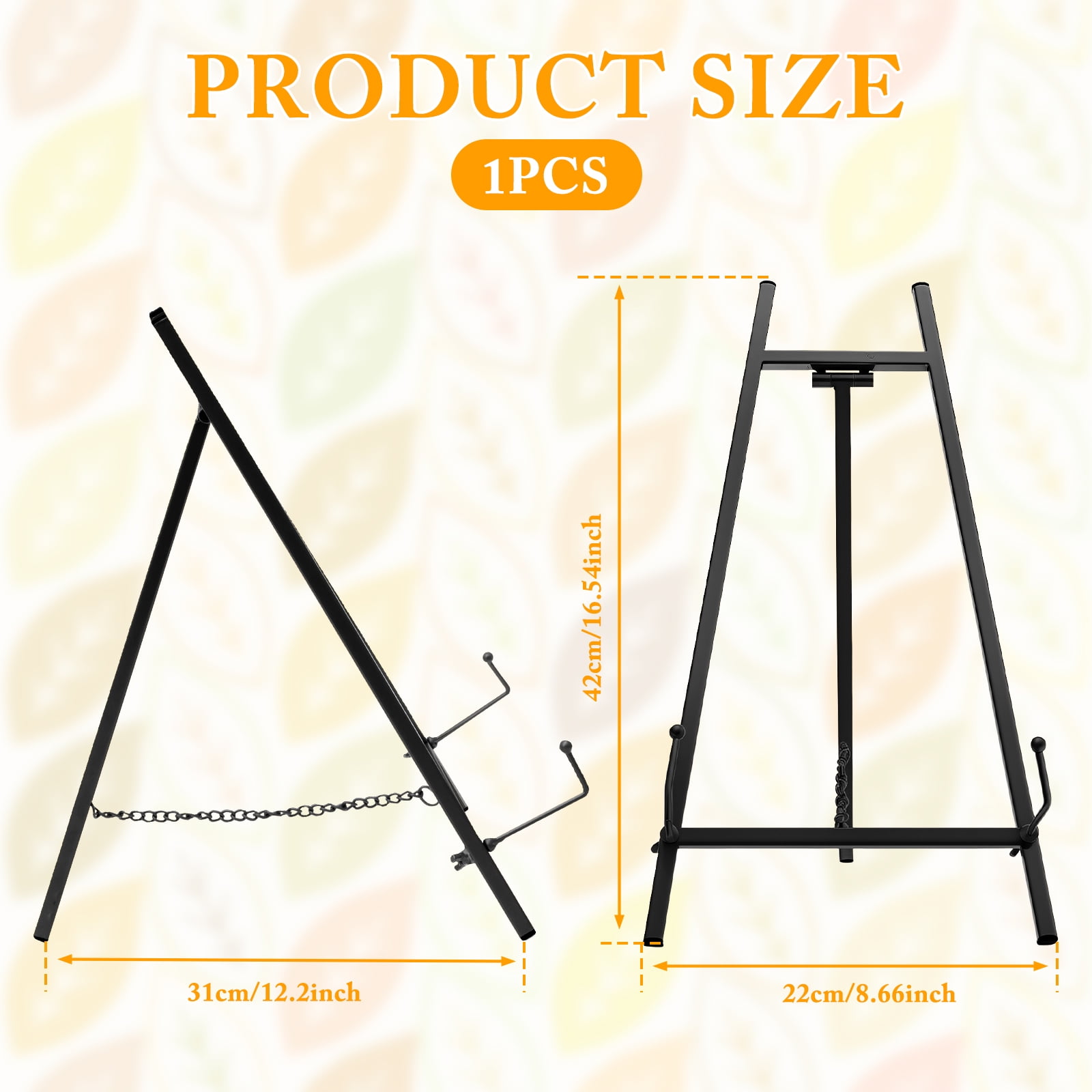 Tcwhniev Art Painting Easel for Table Top Floor Compact Strong Load Bearing Metal Small Easel Stand for Displaying Book Photo Wedding Sign Art Photograph