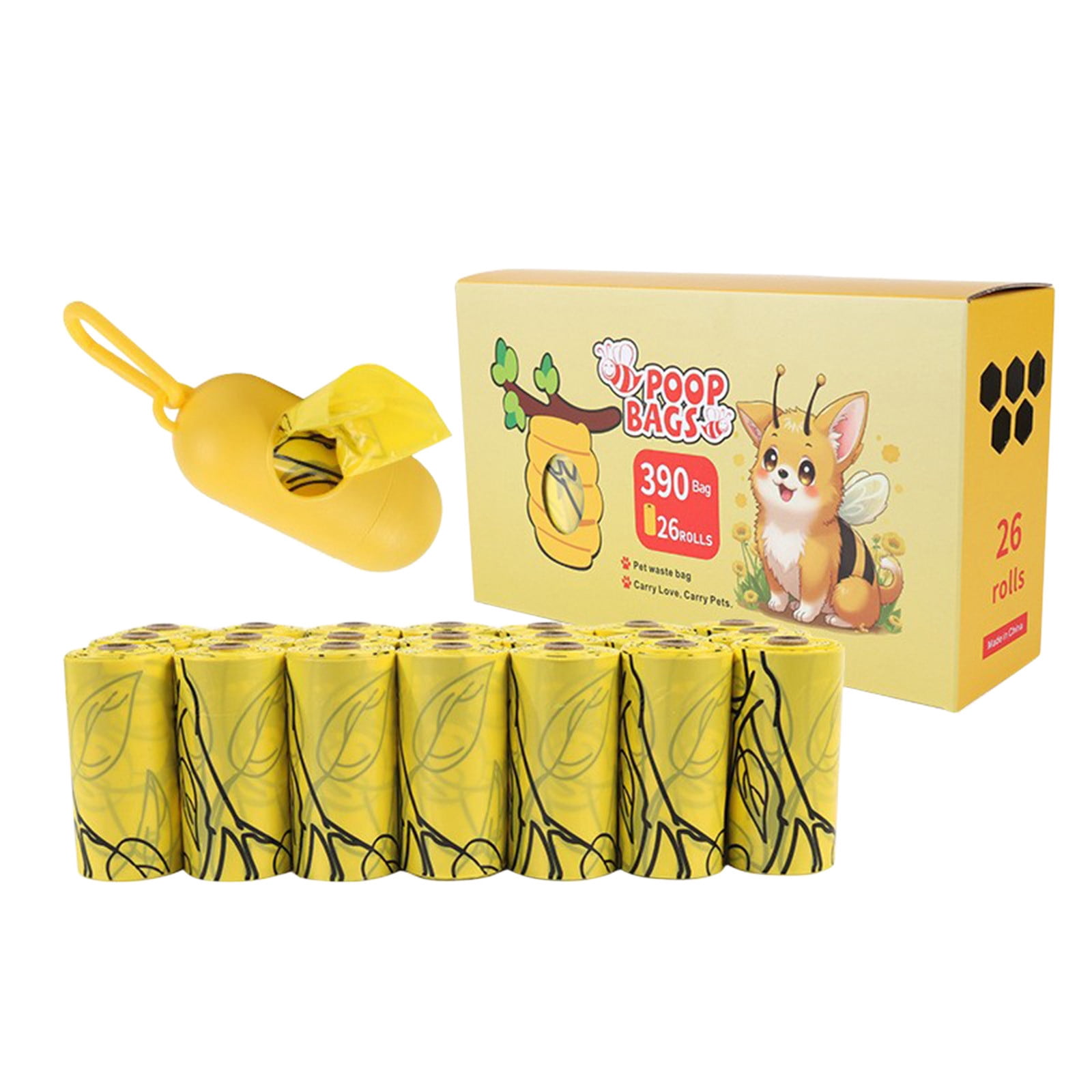 Printed Thickened Small Pet Waste Bags for Outdoor Dog Walking Poop Bags Eco-Friendly Material Leak-Proof Design Portable Dispenser