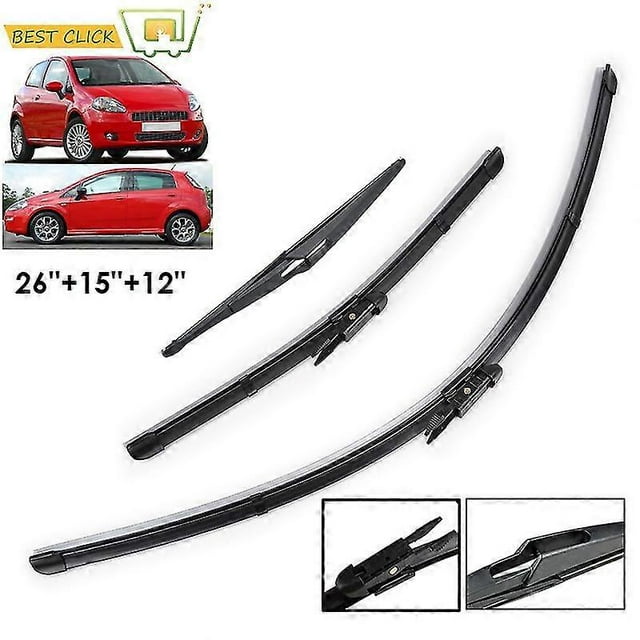 Windshield Wiper Blades, compatible Fiat Grande Punto Evo (2009 - 2013), compatible Front And Rear Windows, compatible Fiat Grande Punto (2005 - 2011)