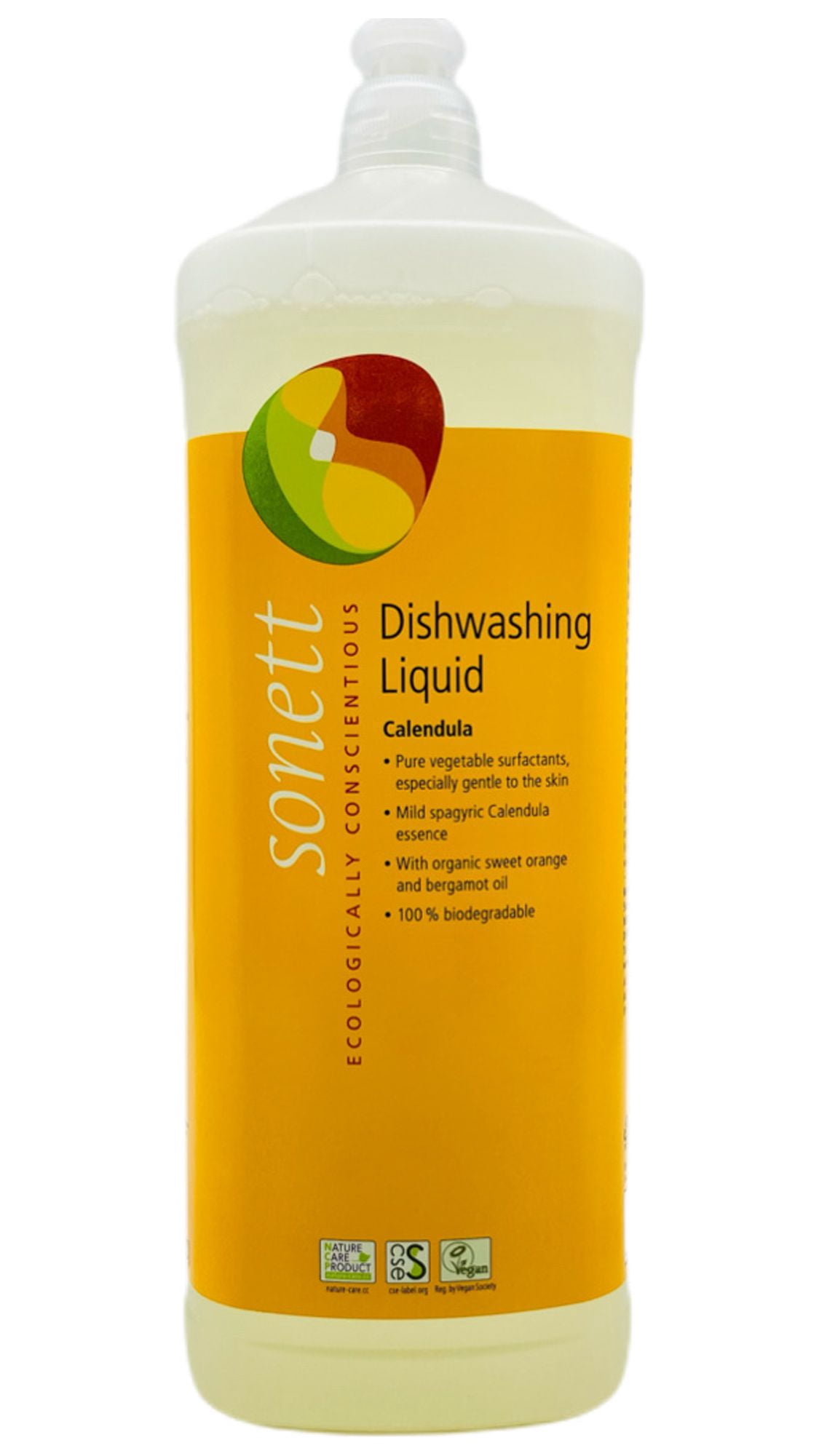 Sonett Organic Liquid Dish Soap, Orange Scent, 34 Fluid Ounce, 6 Count