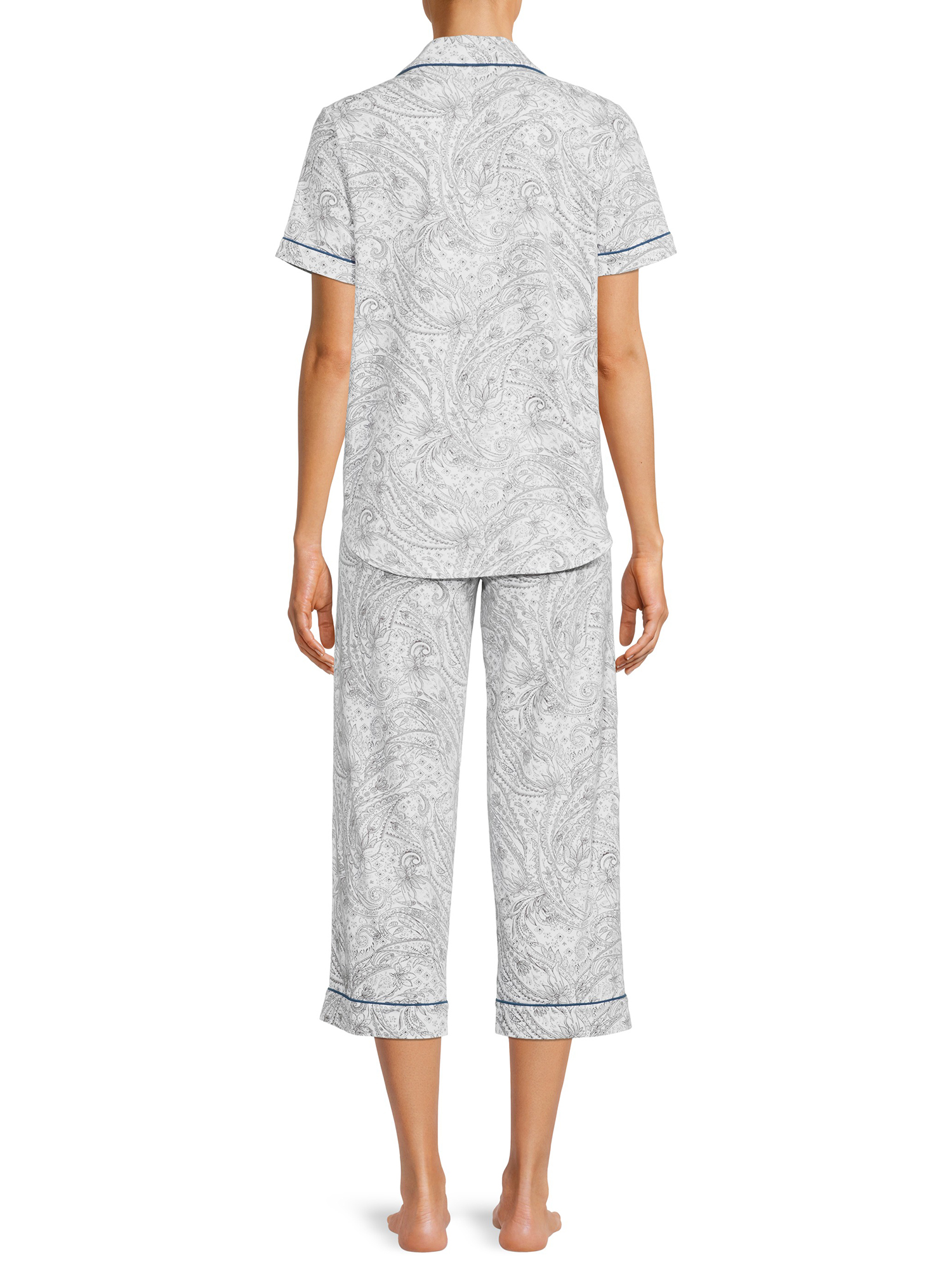 Secret Treasures Women's Plus Traditional Short Sleeve Notch Collar Pajamas Set