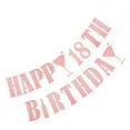 thumbnail image 5 of Raindrops 2pcs Happy 18th Birthday Glitter Paper Banner Decorative Birthday Party Bunting, 5 of 8