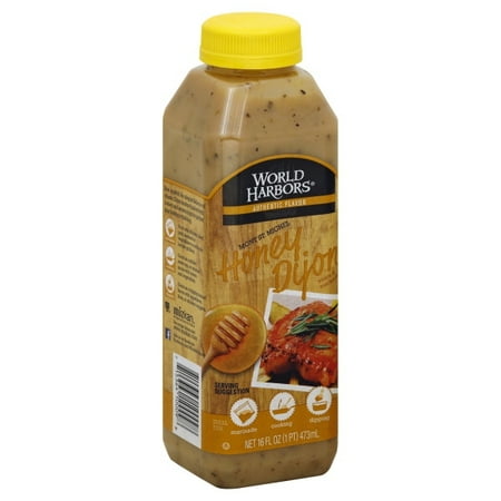 Honey Dijon Mustard - World Harbors® Mont St. Michael Honey Dijon Sauce & Marinade 16 fl. oz. Bottle
