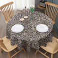 thumbnail image 3 of Black and Tan Leopard Print Round Tablecloth 60"x60",Wrinkle Wipeable Table Cloth for Kitchen Dining Room Picnic Patio Party, 3 of 6
