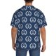 thumbnail image 3 of Fotbe Navy Nautical Camisa Estampada de Manga Corta para Hombre, Casual de Verano, Estilo Playero, Sin Arrugas-Large, 3 of 5