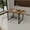 Wood + MDF + Kitchen, variant on 55 " dining table modern rural industrial rectangular MDF dark wood, 4-6 people, 1.5" thick engineering wood tabletop and black rectangular metal legs, used for home & kitchen