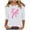 White, variant on Alkepwun Breast Cancer Tshirt for Women Loose Pink Ribbon Print Awareness Support Tops 3/4 Length Sleeve Inspirational Blouse
