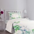 thumbnail image 5 of Ambesonne Mint Quilted Bedspread Set 2 Pcs, Spring Wreath Watercolor, Twin Size, Seafoam Violet, 5 of 6