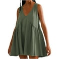 thumbnail image 2 of Gspmoly Robes d'Été pour Femmes, Mode Femmes Été Décontracté Uni Col en V Sans Manches Robe Mini Robes de Mariage pour Femmes Économies, 2 of 6