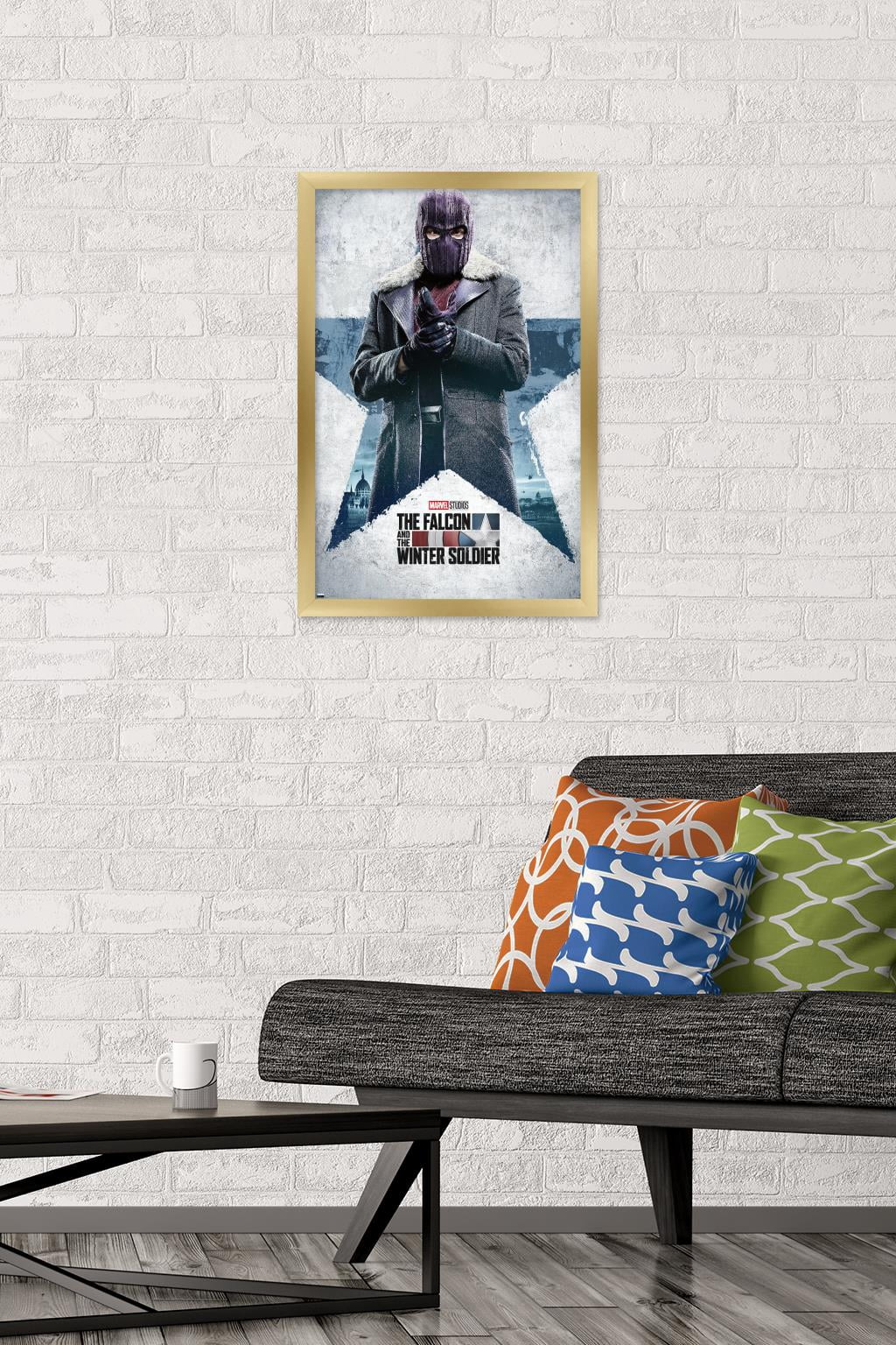 Marvel Falcon and Winter Soldier - Baron Zemo One Sheet Wall Poster, 14.725" x 22.375", Framed