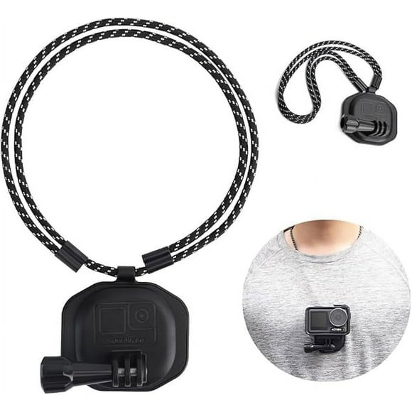 Magnetic POV/Vlog Neck Mount Holder with Lanyard Strap for GoPro 12 11 10 9 /Insta360 X3 Go3 Ace Pro/DJI Action 4 Osmo Pocket 3 Cameras