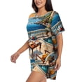 thumbnail image 2 of Lsque Coastal Style Garden Villa Women's Short-Sleeved Pajama Set - 2 Piece Soft and Lightweight Sleepwear Set-3X-Large, 2 of 9