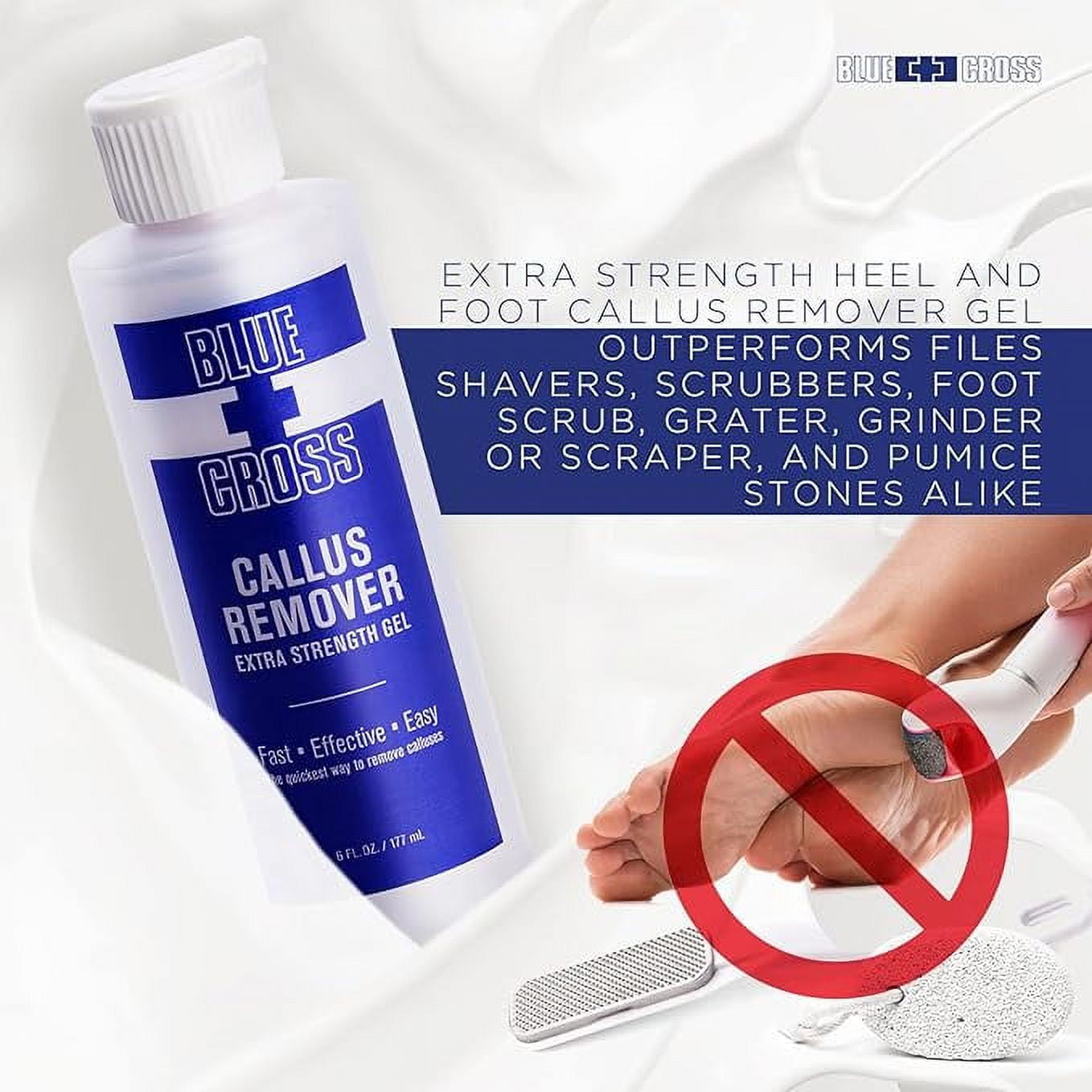 Blue Cross Professional Extra Strength Callus Remover Gel for Feet or Heel, at Home Manicure/Pedicure Results, 6 fl oz