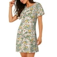 thumbnail image 2 of Naloa Daisy Print Women Nightgowns,Womens Loungewear,Short Sleeve Sleepwear,Comfy Ladies Nightdress, 2 of 6