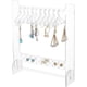 thumbnail image 1 of Exhibidor de aretes de acrílico transparente con 10 perchas para ropa. Soporte para aretes de botón. Organizador de plástico para exhibir joyas., 1 of 9