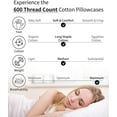 thumbnail image 7 of Warmstar 100% Cotton White Pillow Cases Standard Size Set of 2, 600 Thread Count Pillowcases 20x26 Inches, Soft Long Staple Cotton Pillowcases Breathable with Envelope Closure, 7 of 7