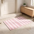 thumbnail image 4 of Outdoor Front Door Mat 20"X16", Pink White Washable Striped Layered Doormat | Cotton Woven Indoor/Outdoor Small Area Rug, 1pc, 4 of 6