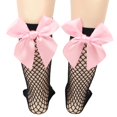 thumbnail image 2 of Chaussettes Résille pour Femmes Chaussettes Hautes en Maille Bas de Mode avec Noeud en Satin, 2 of 6