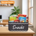thumbnail image 6 of Large Snack Basket for Pantry & 5 Seal Clips - Snack Bin Organizer for Countertop - Imitation Linen Snack Storage Containers for Storing Chips, Pretzels, Cookies, Popcorn and more,Black, 6 of 9