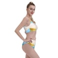 thumbnail image 4 of Bixox Coconut Palm Tree on Beach Pattern Two-Piece Sports Bikini with U-Shaped Top and High-Waist Bottom - Women's Swimwear with Removable Bra Pads, 4 of 7