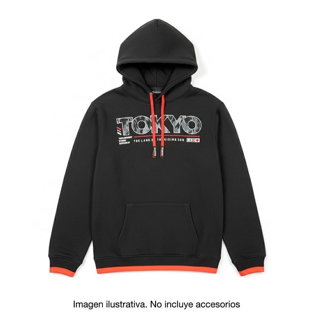 Sudadera Quarry para Hombre Hoodie Estampada Premium Negro Talla G
