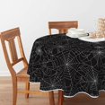 thumbnail image 4 of Nappe d'Halloween 60x60 Pouces Ronde, Toile d'Araignée Noire Lavable pour Fête Pique-Nique Dîner Décor, 4 of 6