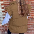 thumbnail image 6 of Lenpel Women's Padded Vests Button down Ruffle Sleeveless Puffer Jackets Lightweight Winter Coat with Pockets, 6 of 6