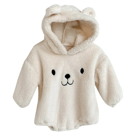 

Baby Girls Bodysuits Boys Animal Autumn Longleeve Hooded Bear Ear Romper Bodysuit Warm Clothes
