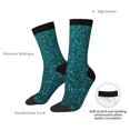 thumbnail image 4 of Rateoe teal sparkling for Women Casual Calf Socks - Cute Crew Socks - Thin Soft Above Ankle Socks Size 5-11, 4 of 6