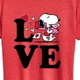 thumbnail image 3 of Peanuts - Love Snoopy - Women's Short Sleeve Graphic T-Shirt, 3 of 6
