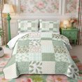 thumbnail image 2 of Manfei Cartoon Bow Twin Quilt Set 2 Pieces,Floral Leopard Print Twin Coverlet Set,1 Bedspread and 1 Pillowcase, 2 of 7
