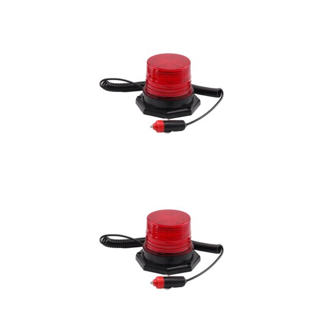 Redempat LED Strobe Police Light 12v/24v Portable Emergency Beacon Lights Magnetic Mounted Traffic Indication Lamps Trucks Red 2Set