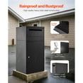 thumbnail image 3 of KFFKFF Secure Outdoor Parcel Delivery Box, 35.8 in Mailbox with Lock, Durable Steel Drop Box Featuring Anti-Theft and Weather-Resistant Design, Ideal for Home or Office Use, Black, 3 of 9