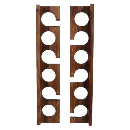 Vosarea 2Pcs Chocolate Wood Fishing Rod Wall Rack with Easy Installation and Elegant Design