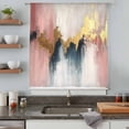 thumbnail image 5 of Modern Pink Gold Sheer Curtains 96 Inches Long, Abstract Gradient Brush Strokes Artwork Light Filering Curtains, Privacy Drapes Simi Floor to Veiling Curtain for Living Room Bedroom Window Treatment, 5 of 9