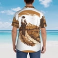 thumbnail image 3 of Lsque Western Cowboy Countryside pattern Hawaiian Shirt for Men, Unisex Summer Beach Casual Short Sleeve Button Down Shirts-Small, 3 of 9