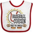 thumbnail image 3 of Inktastic Baseball Cousin Pass the Snacks Boys or Girls Baby Bib, 3 of 4