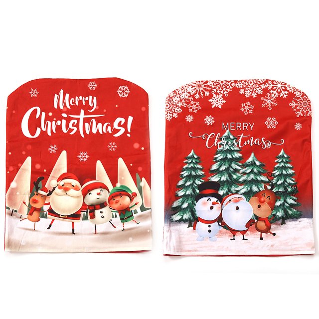 2 fundas para sillas navideñas, fundas para mesa y sillas de muñecas de dibujos animados, decoración navideña